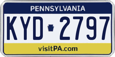 PA license plate KYD2797