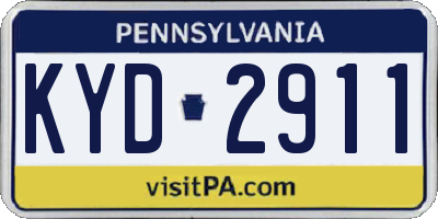 PA license plate KYD2911