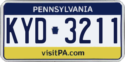 PA license plate KYD3211