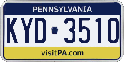 PA license plate KYD3510