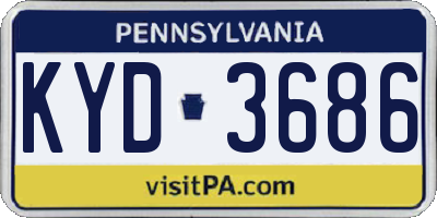 PA license plate KYD3686
