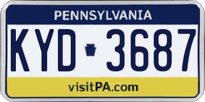 PA license plate KYD3687
