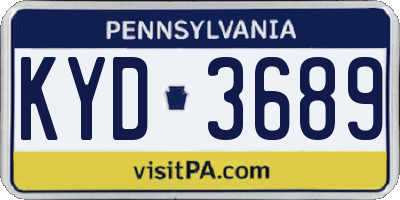 PA license plate KYD3689