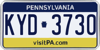 PA license plate KYD3730