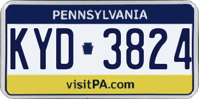 PA license plate KYD3824