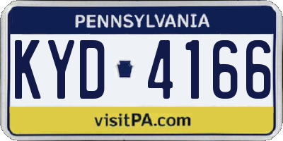PA license plate KYD4166