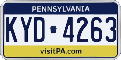 PA license plate KYD4263