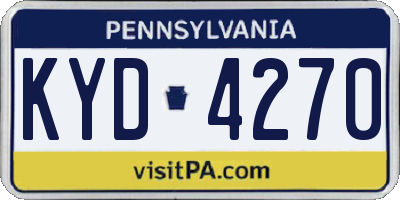 PA license plate KYD4270