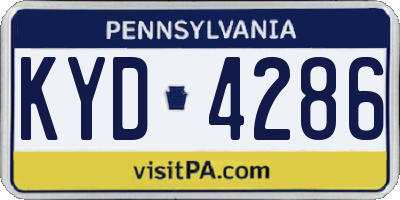PA license plate KYD4286