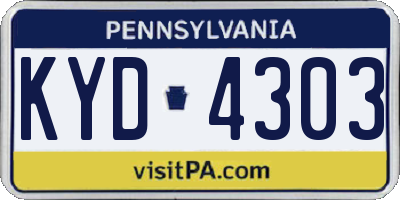 PA license plate KYD4303
