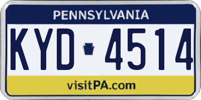 PA license plate KYD4514
