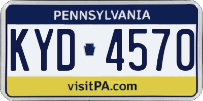 PA license plate KYD4570