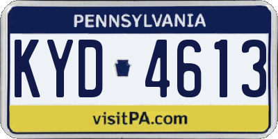PA license plate KYD4613