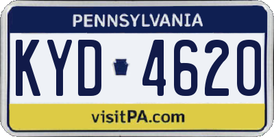 PA license plate KYD4620
