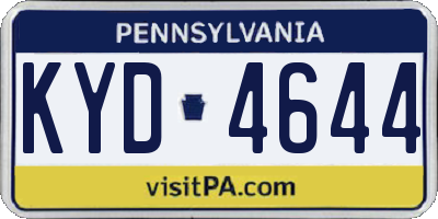 PA license plate KYD4644