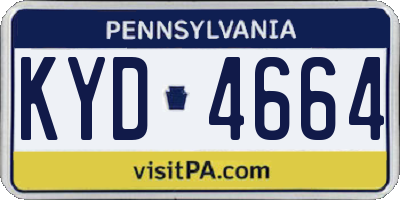 PA license plate KYD4664