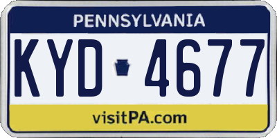 PA license plate KYD4677