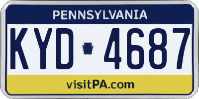 PA license plate KYD4687