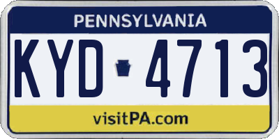 PA license plate KYD4713