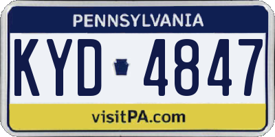 PA license plate KYD4847