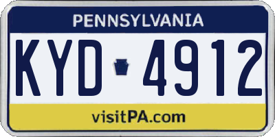 PA license plate KYD4912