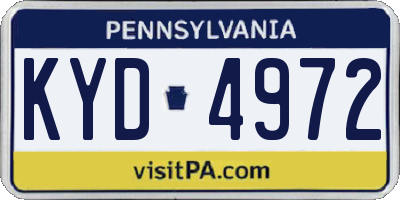 PA license plate KYD4972