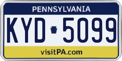 PA license plate KYD5099