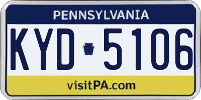 PA license plate KYD5106