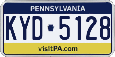 PA license plate KYD5128