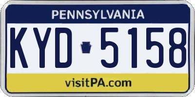 PA license plate KYD5158