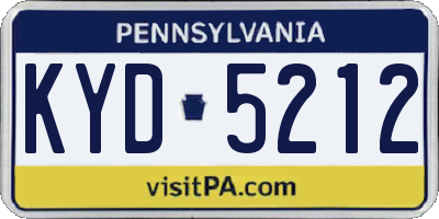 PA license plate KYD5212