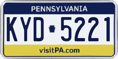 PA license plate KYD5221