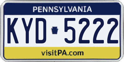 PA license plate KYD5222