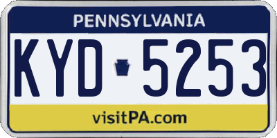 PA license plate KYD5253