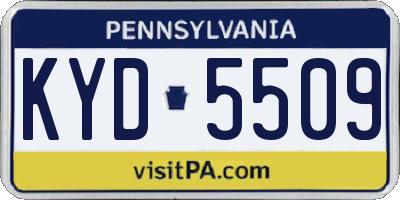 PA license plate KYD5509