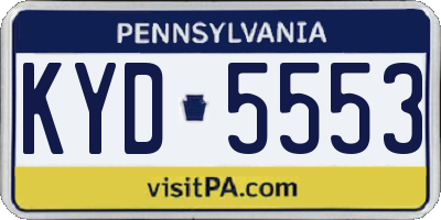 PA license plate KYD5553