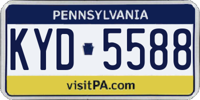 PA license plate KYD5588