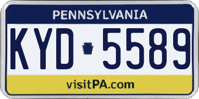 PA license plate KYD5589