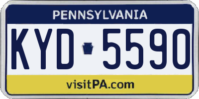PA license plate KYD5590
