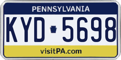 PA license plate KYD5698