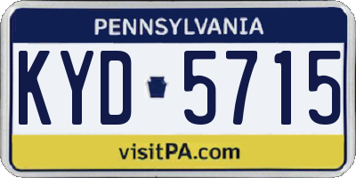 PA license plate KYD5715