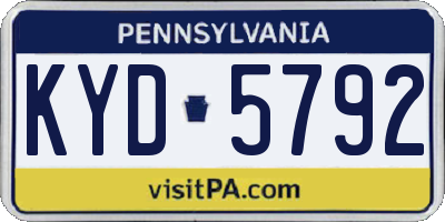 PA license plate KYD5792