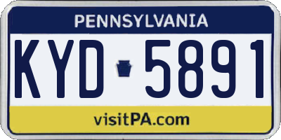 PA license plate KYD5891
