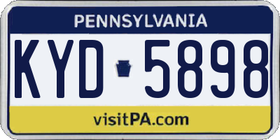 PA license plate KYD5898