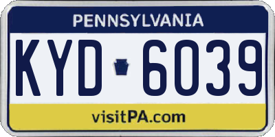 PA license plate KYD6039