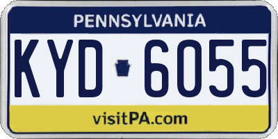 PA license plate KYD6055