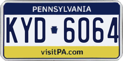 PA license plate KYD6064