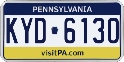 PA license plate KYD6130