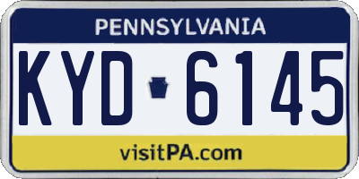 PA license plate KYD6145