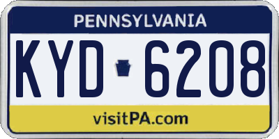 PA license plate KYD6208